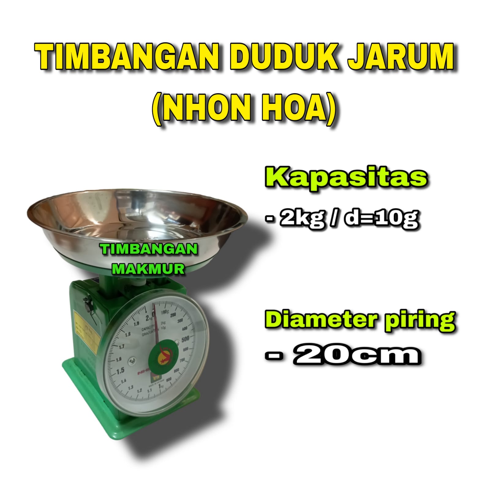 nh 2kg Timbangan Duduk Jarum Nhon Hoa Kapasitas 2kg - Image 1