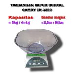 Timbangan Dapur Digital Camry Ek - 3250 Kapasitas 5kg x 1g