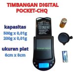 Timbangan Emas Pocket CHQ Kapasitas 500g x 0.01g dan 200g x 0.01g