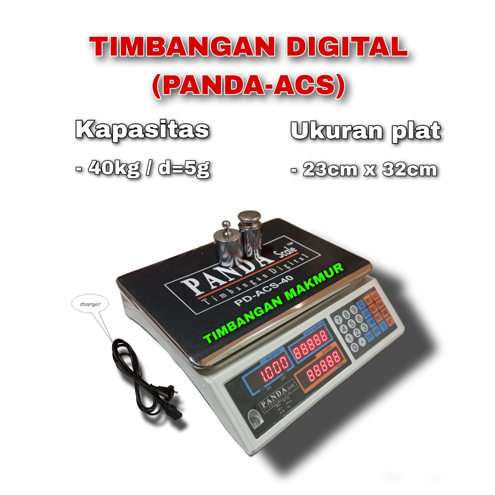 panda acs 40 Timbangan Digital PANDA ACS Kapasitas 40kg x 5g - Image 1