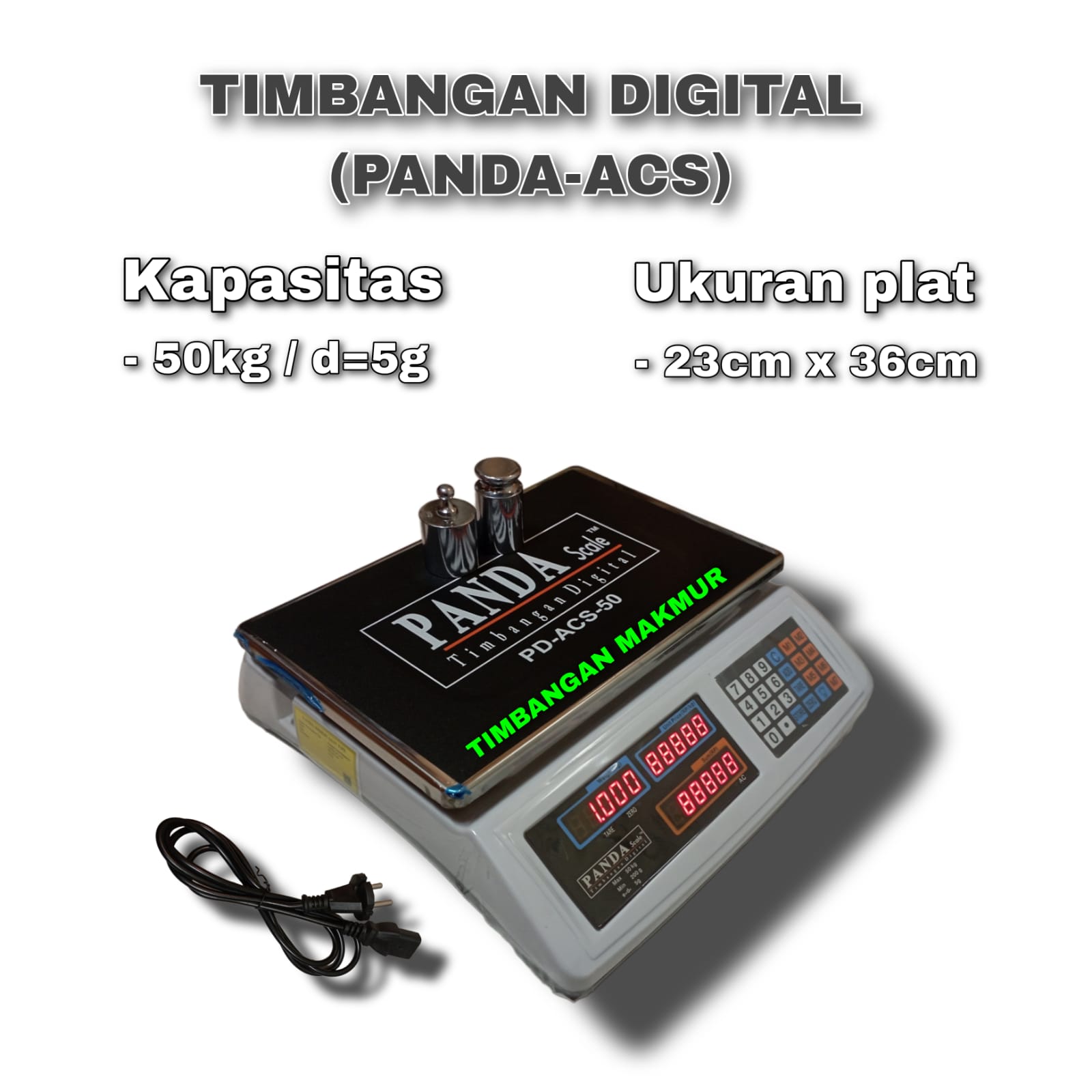 panda acs 50 Timbangan Digital PANDA ACS Kapasitas 50kg x 5g - Image 1