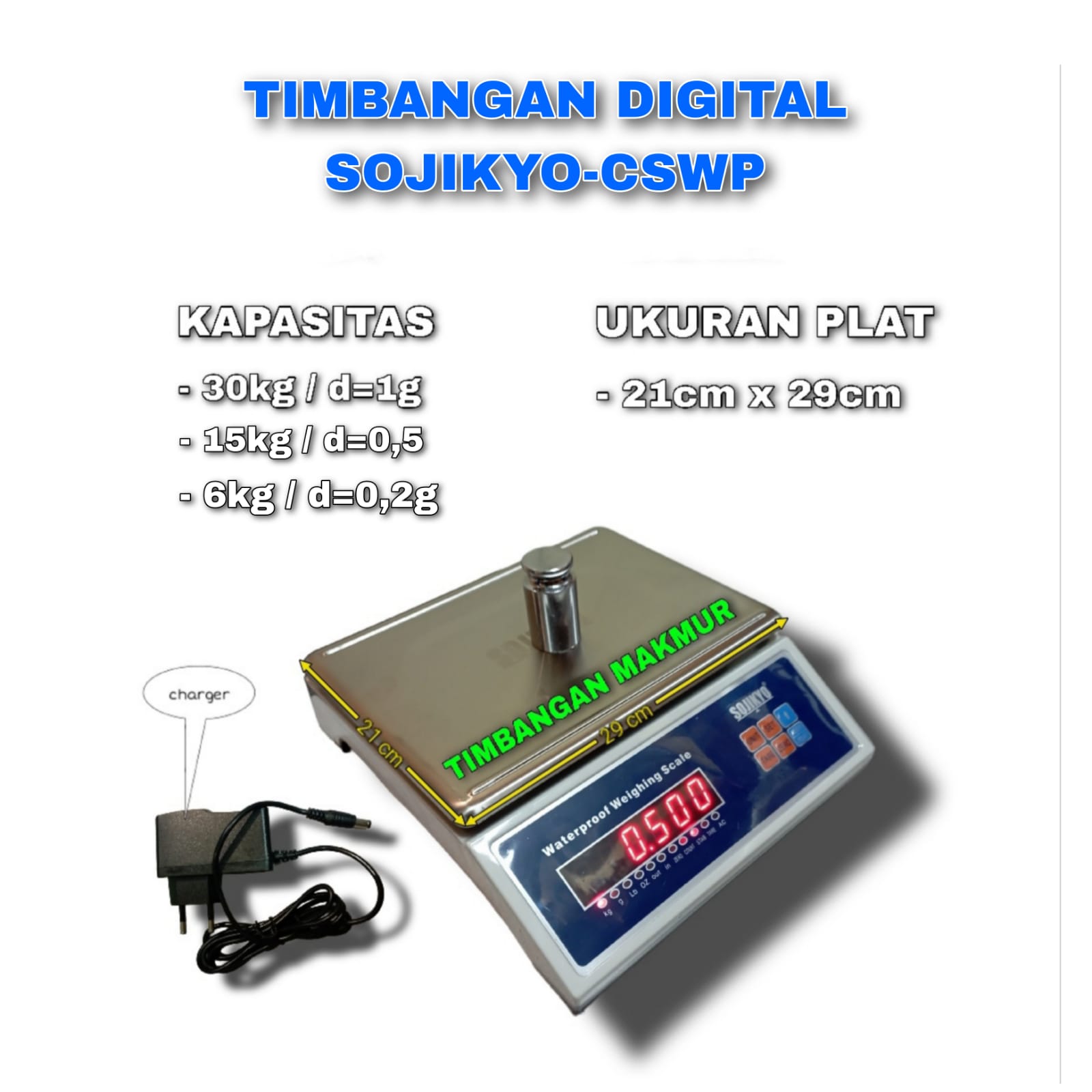 so cswp c Timbangan Meja Digital Waterproof Counting Scale SOJIKYO CSWP - Image 1