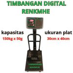 Timbangan Duduk Digital RENKMHE Kapasitas 150kg Plat 30x40cm PAGAR